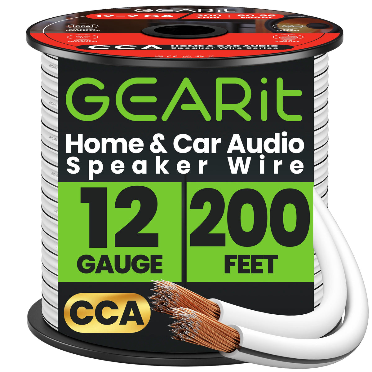GEARit 12 AWG CCA Speaker Wire