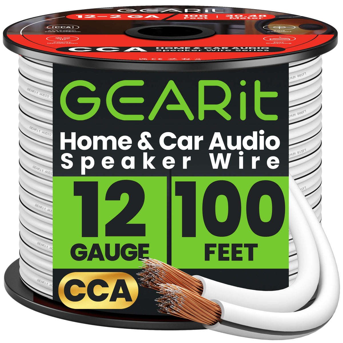 GEARit 12 AWG CCA Speaker Wire
