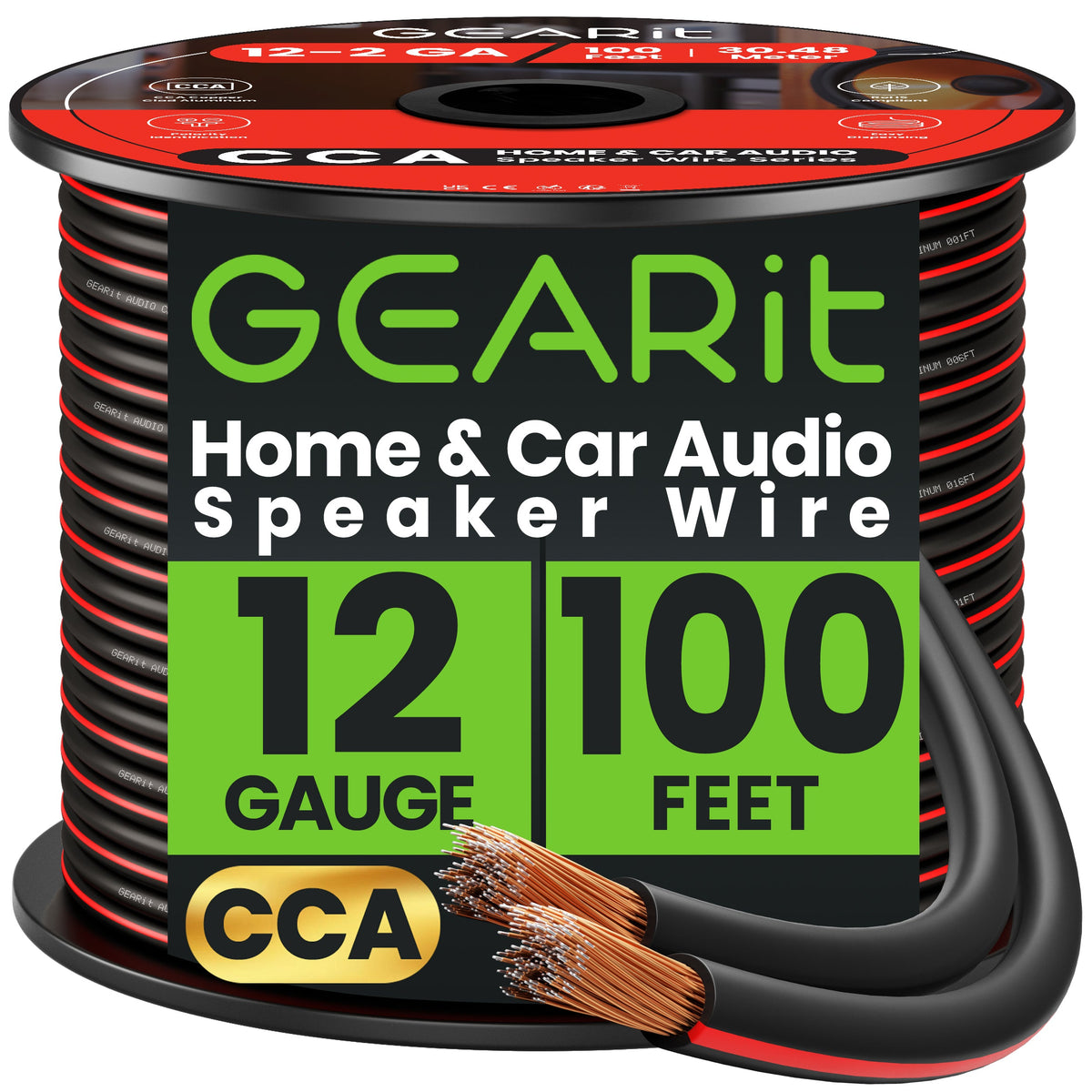 GEARit 12 AWG CCA Speaker Wire