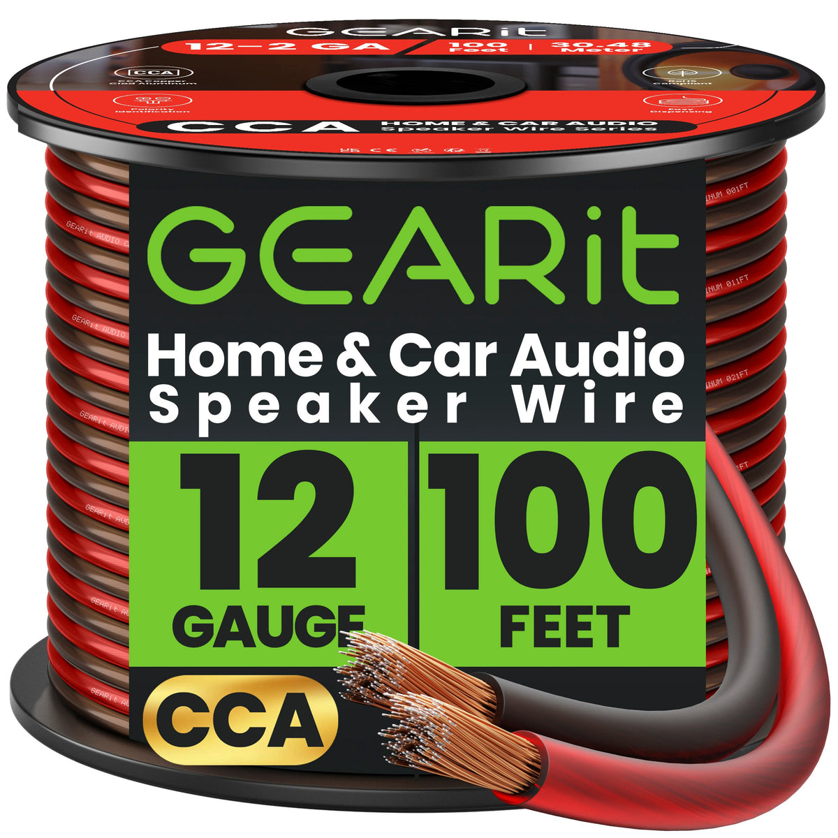 GEARit 12 AWG CCA Speaker Wire