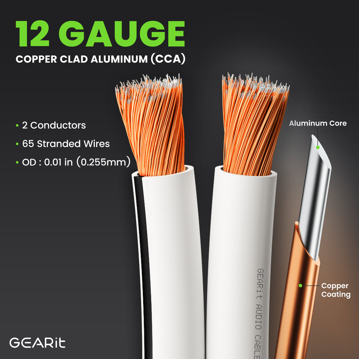 GEARit 12 AWG CCA Speaker Wire