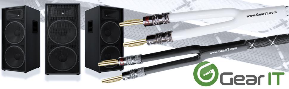 GEARit 12 AWG Speaker Cable with Banana Plugs