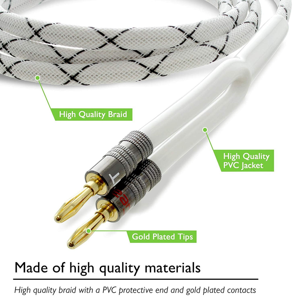 GEARit 12 AWG Speaker Cable with Banana Plugs