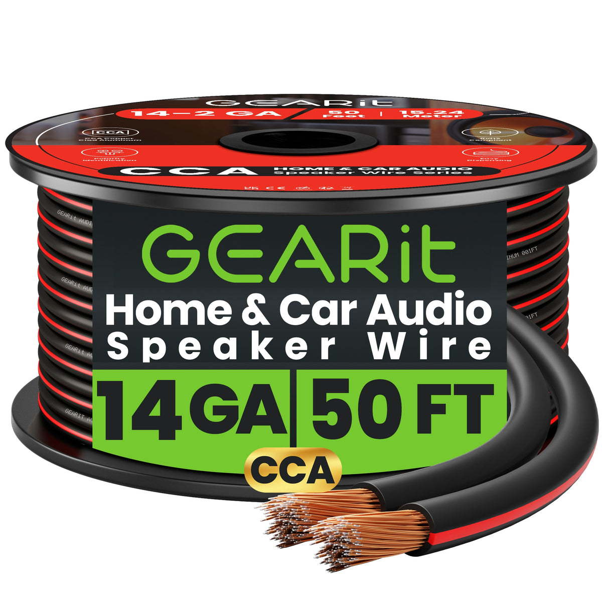 GEARit 14 AWG CCA Speaker Wire