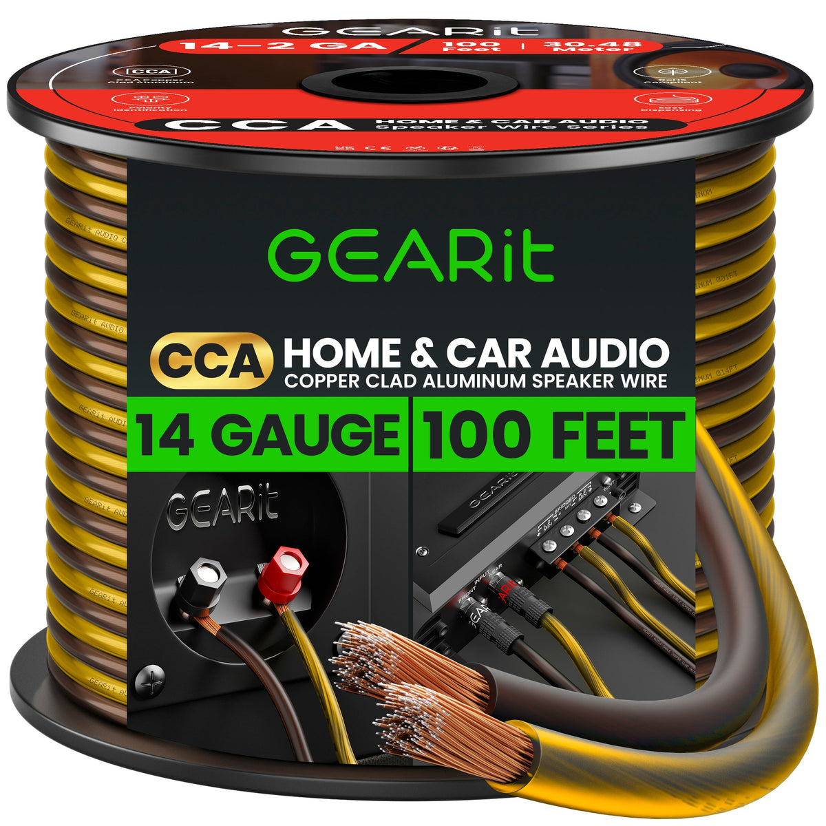 GEARit 14 AWG CCA Speaker Wire