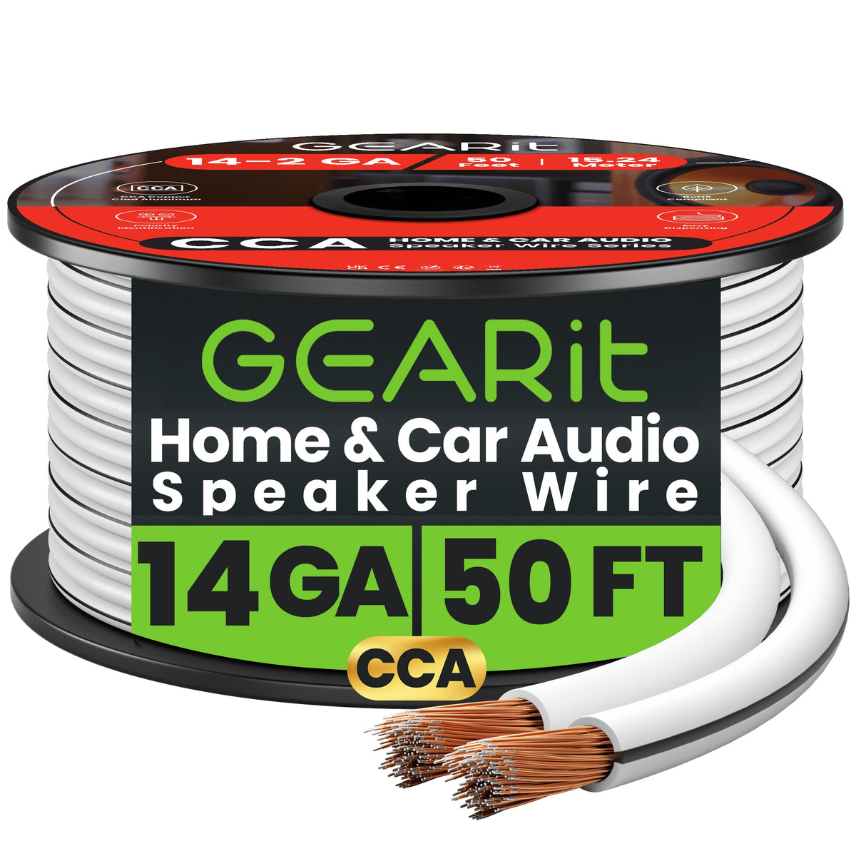 GEARit 14 AWG CCA Speaker Wire