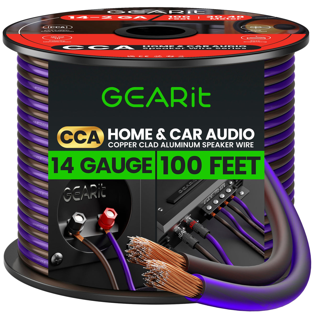 GEARit 14 AWG CCA Speaker Wire