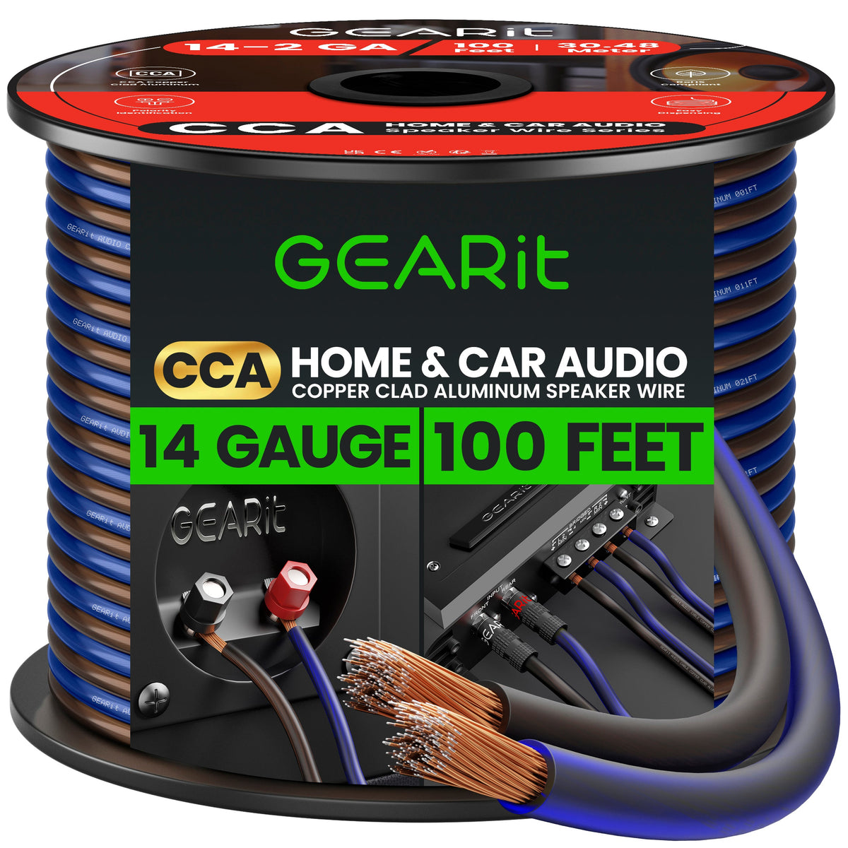 GEARit 14 AWG CCA Speaker Wire