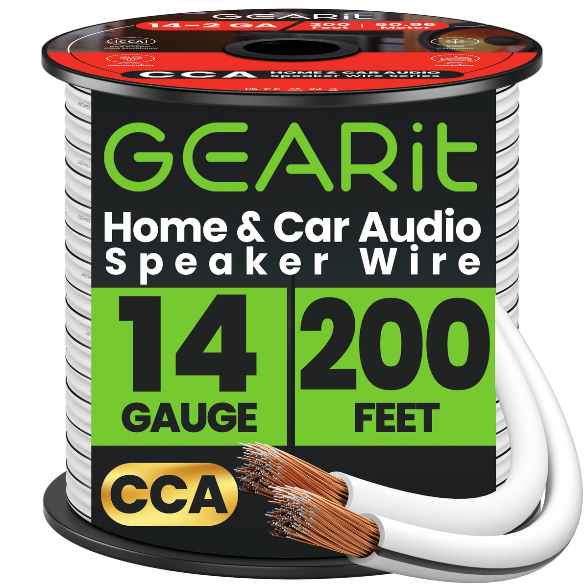 GEARit 14 AWG CCA Speaker Wire