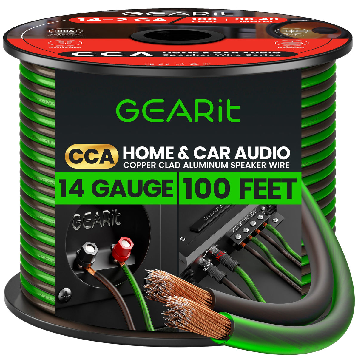 GEARit 14 AWG CCA Speaker Wire