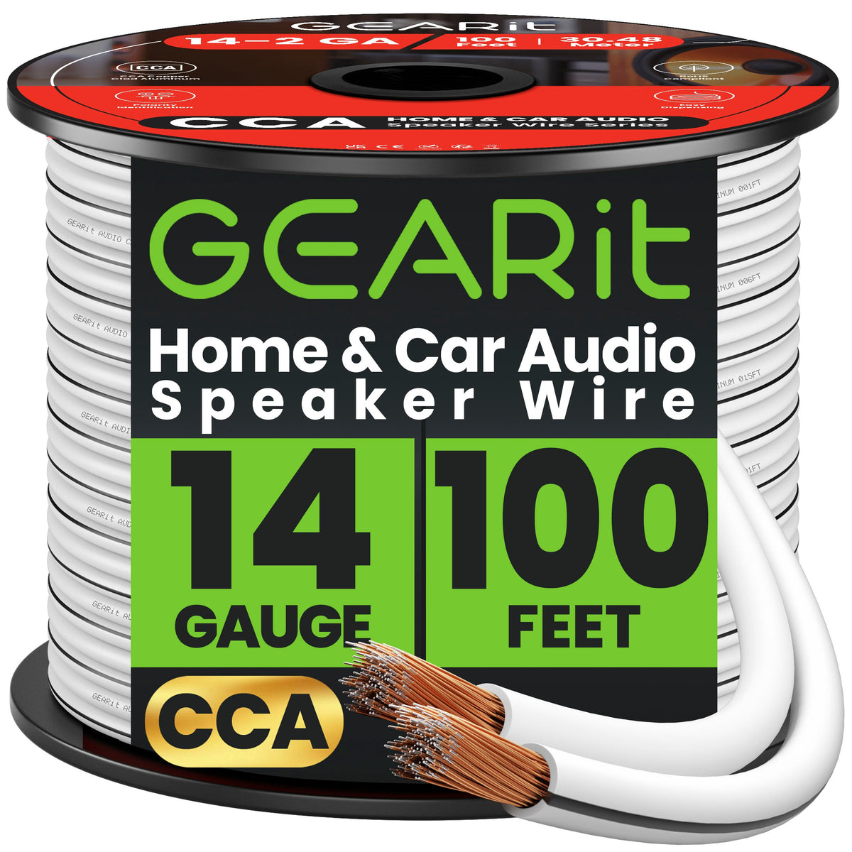 GEARit 14 AWG CCA Speaker Wire