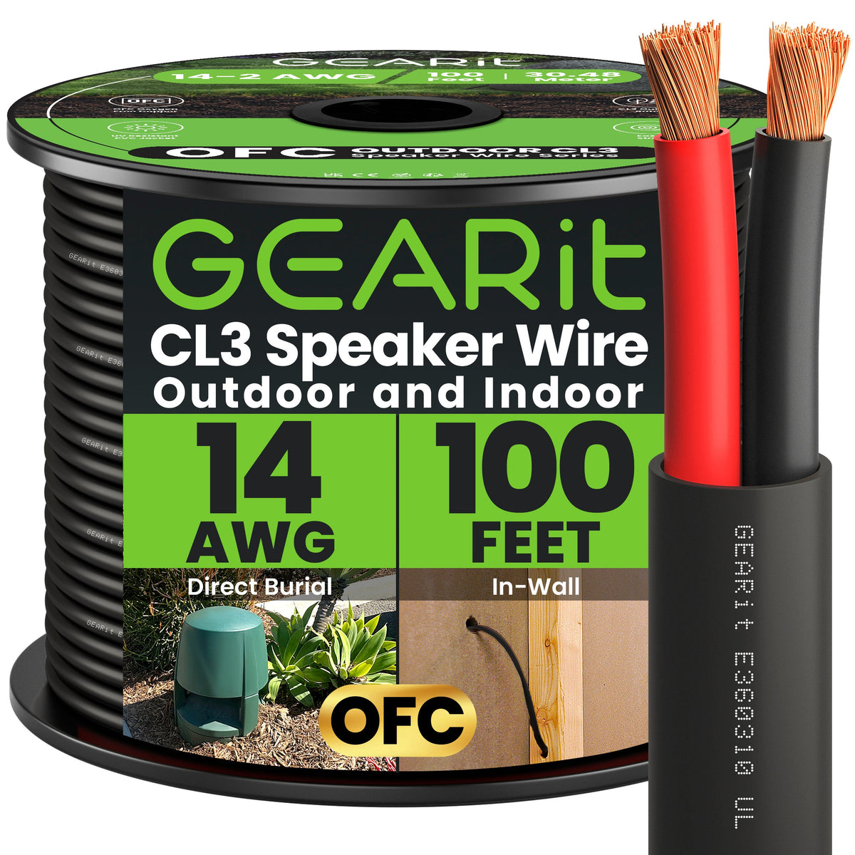 GEARit 14 AWG Outdoor Speaker Wire