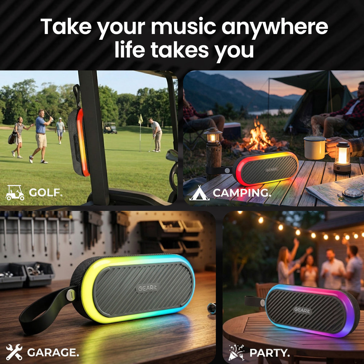 GEARit Magnetic Portable Bluetooth Speaker