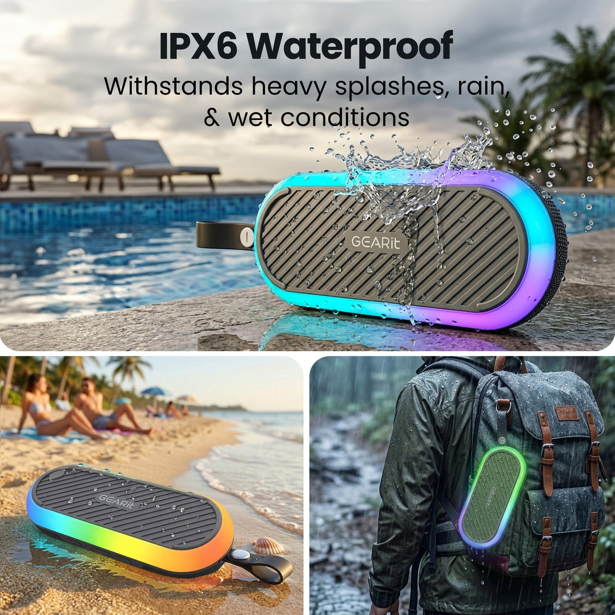 GEARit Magnetic Portable Bluetooth Speaker