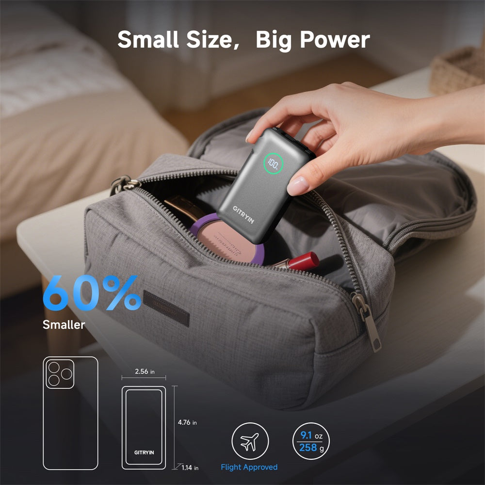 Gitryin 10,000mAh Retractable-Cable Power Bank