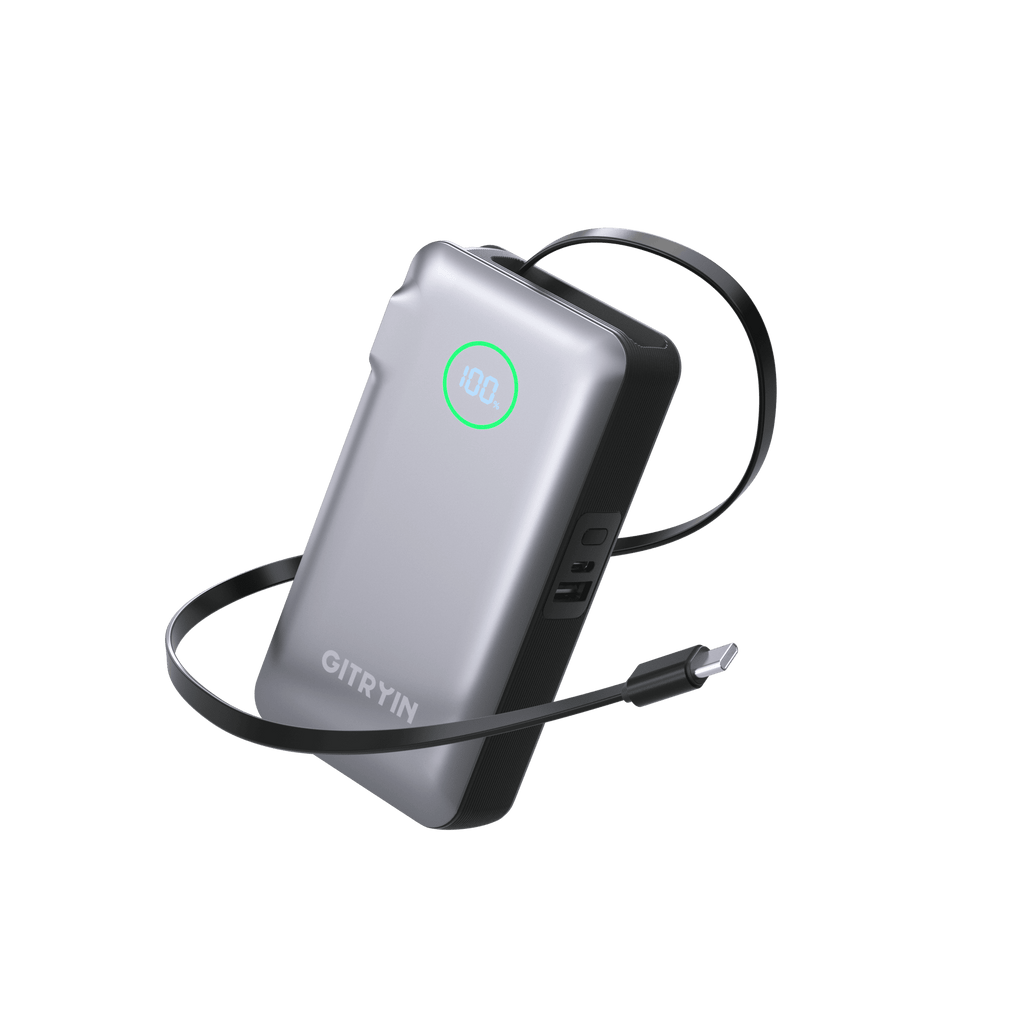 Gitryin 10,000mAh Retractable-Cable Power Bank