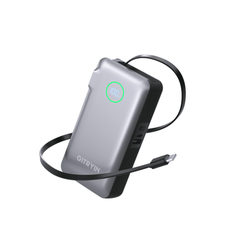 Gitryin 10,000mAh Retractable-Cable Power Bank