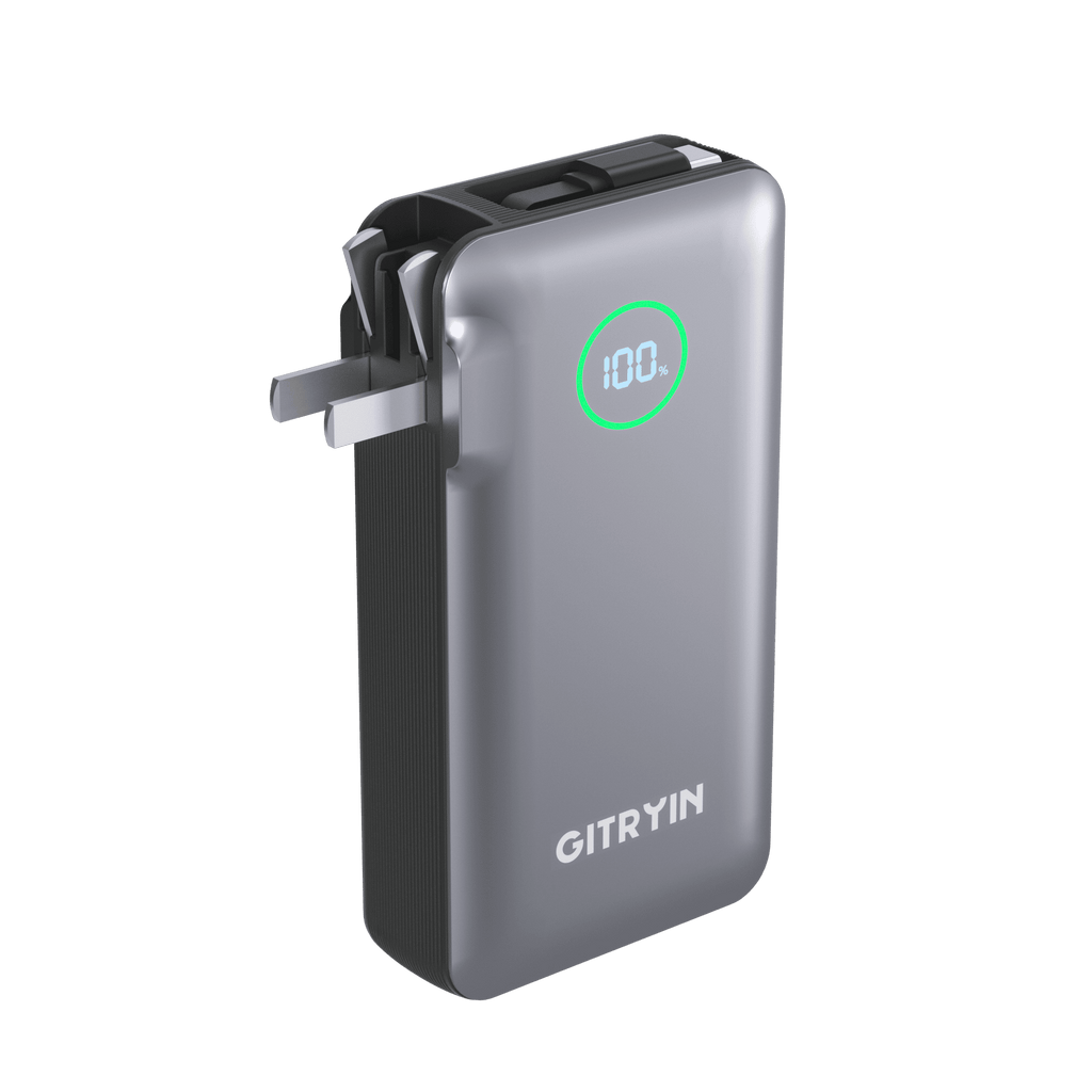 Gitryin 10,000mAh Retractable-Cable Power Bank