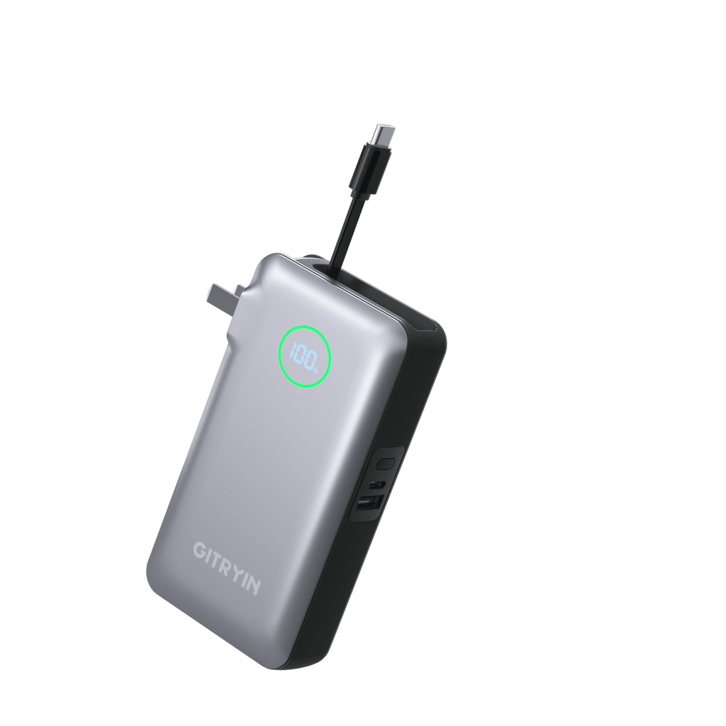 Gitryin 10,000mAh Retractable-Cable Power Bank