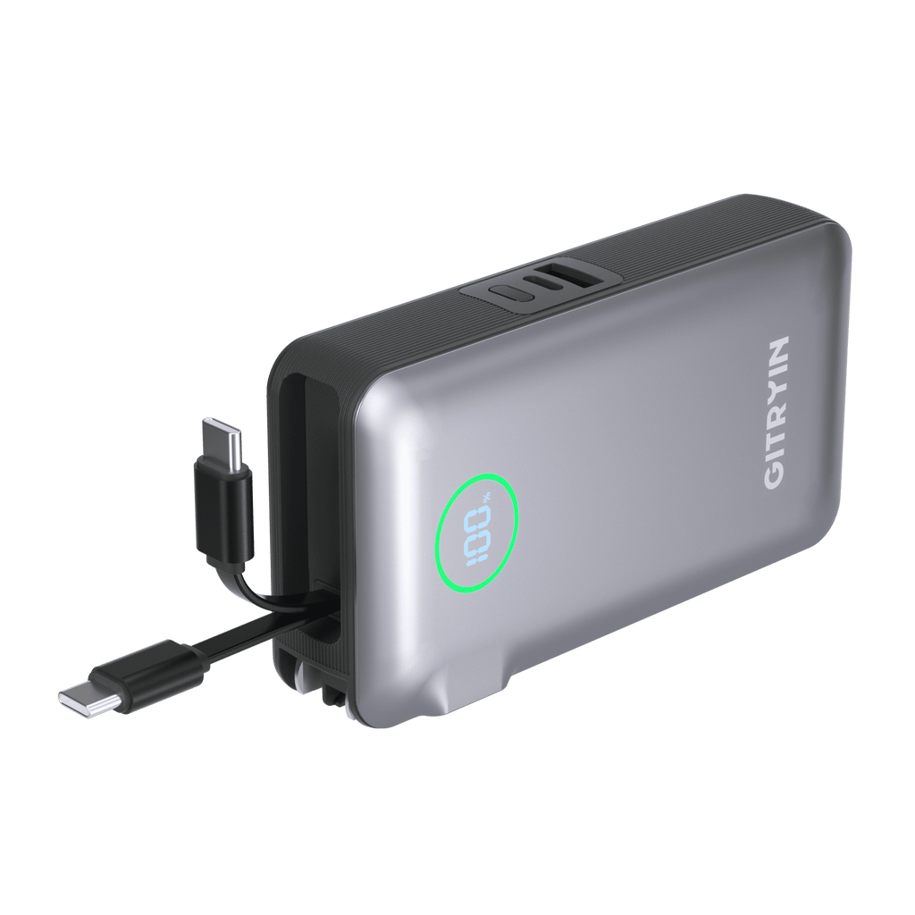 Gitryin 10,000mAh Retractable-Cable Power Bank