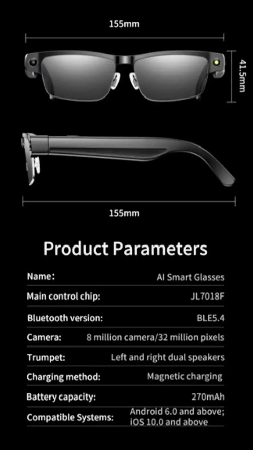 TUTT AI Camera Smart Glasses
