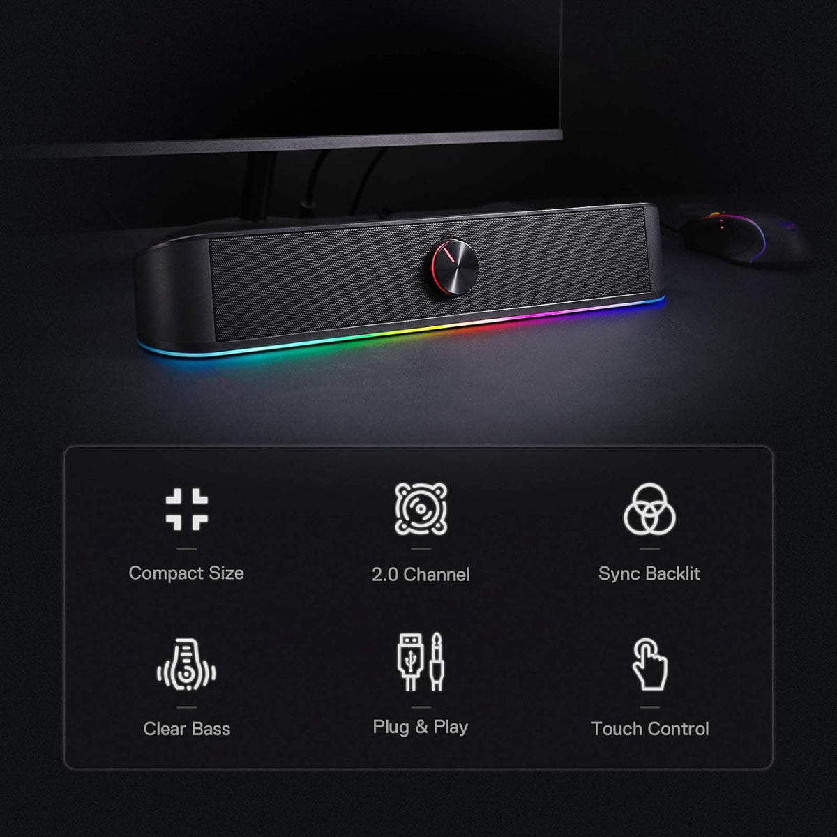 Redragon RGB Desktop Soundbar
