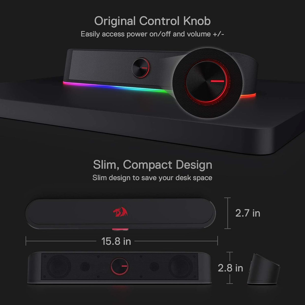 Redragon RGB Desktop Soundbar