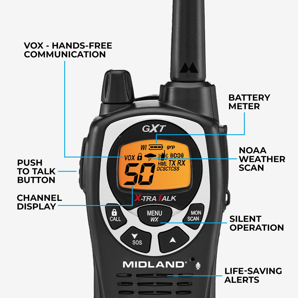 Midland Radio GMRS Three-Radio Kit