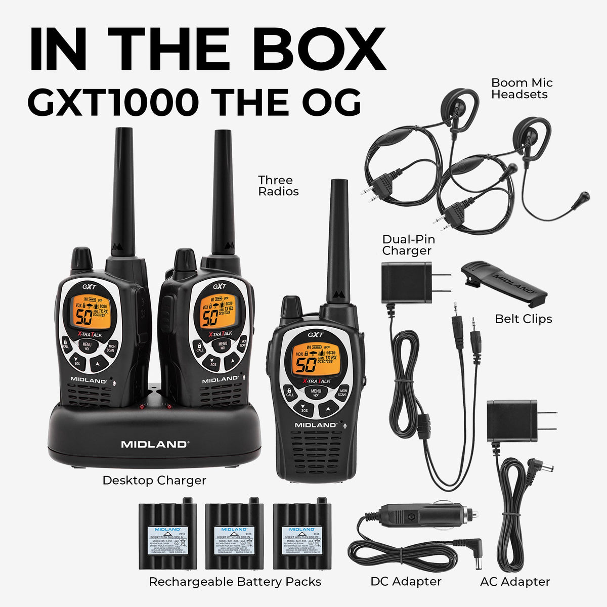 Midland Radio GMRS Three-Radio Kit