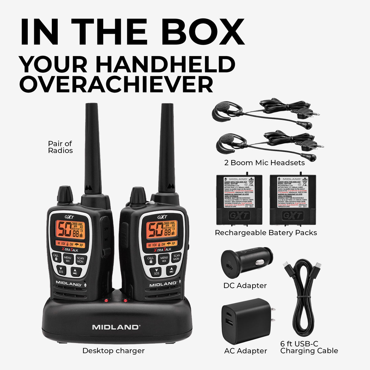 Midland Radio GMRS Handheld Radio Two-Pack
