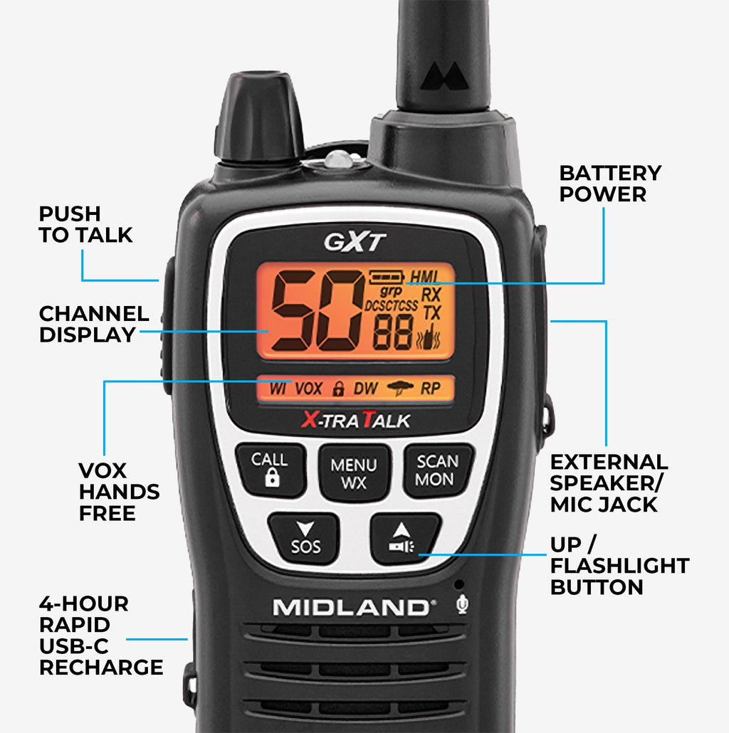 Midland Radio GMRS Handheld Radio Two-Pack