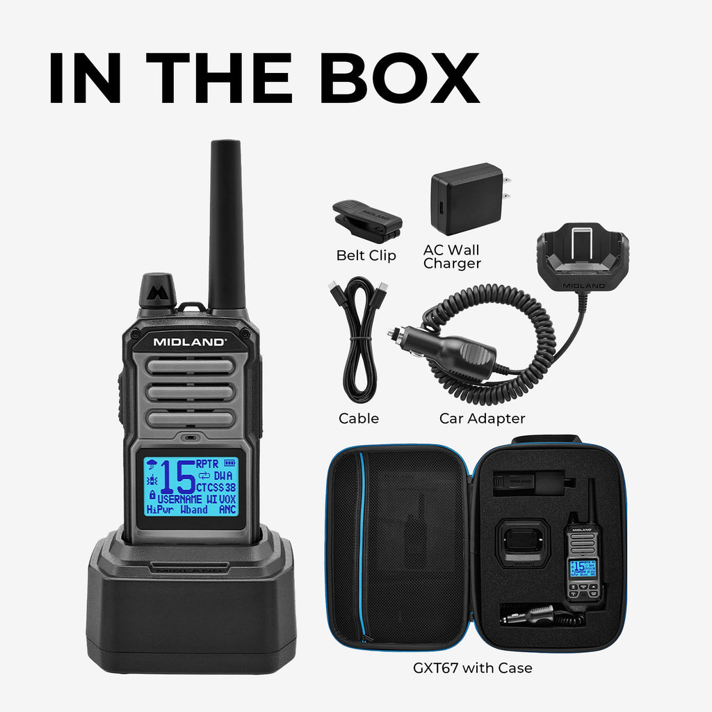 Midland Radio Rechargeable GMRS Handheld Radio Kit