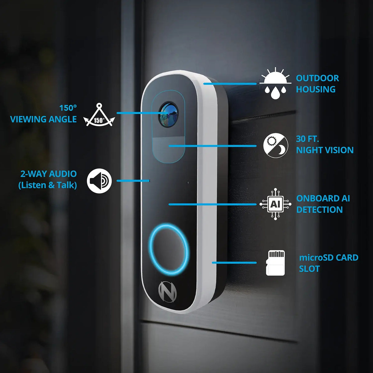 H4DB-B Dual-Power Wi-Fi Video Doorbell