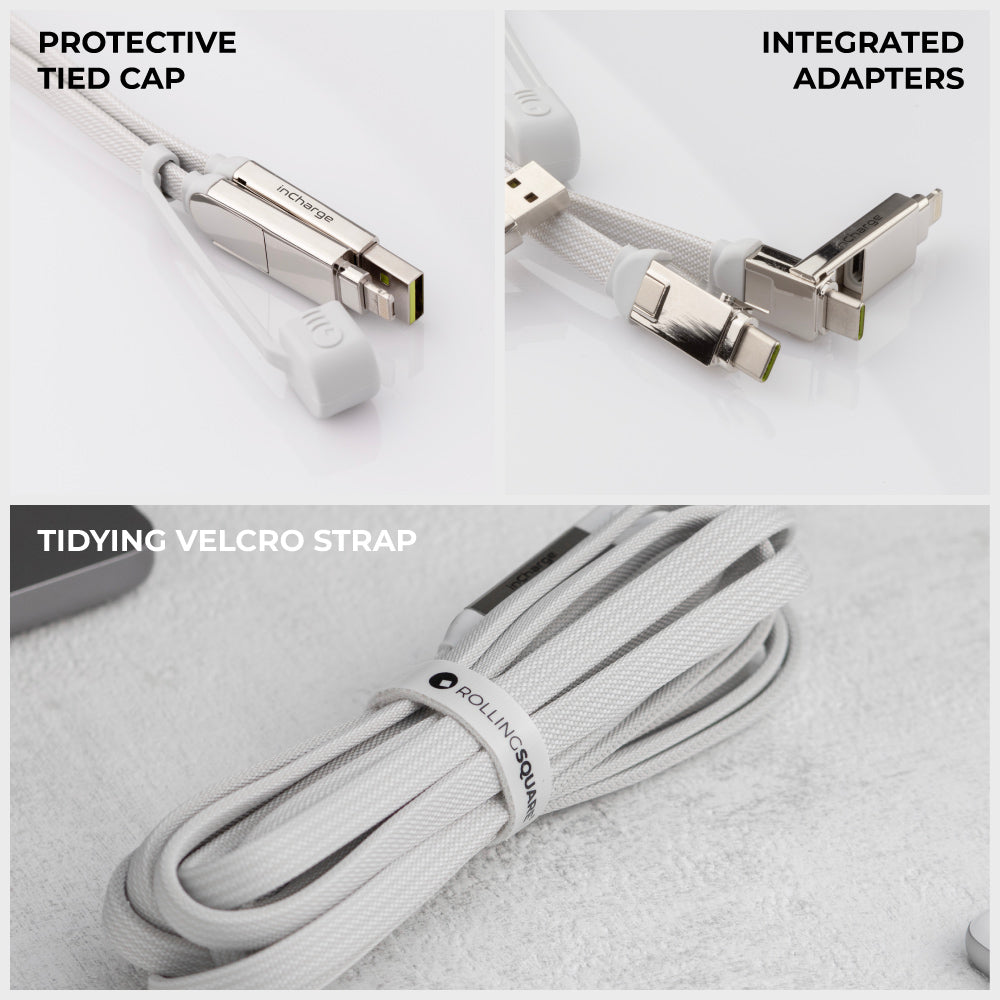 Rolling Square Multi-Connector USB Charging and Data Cable