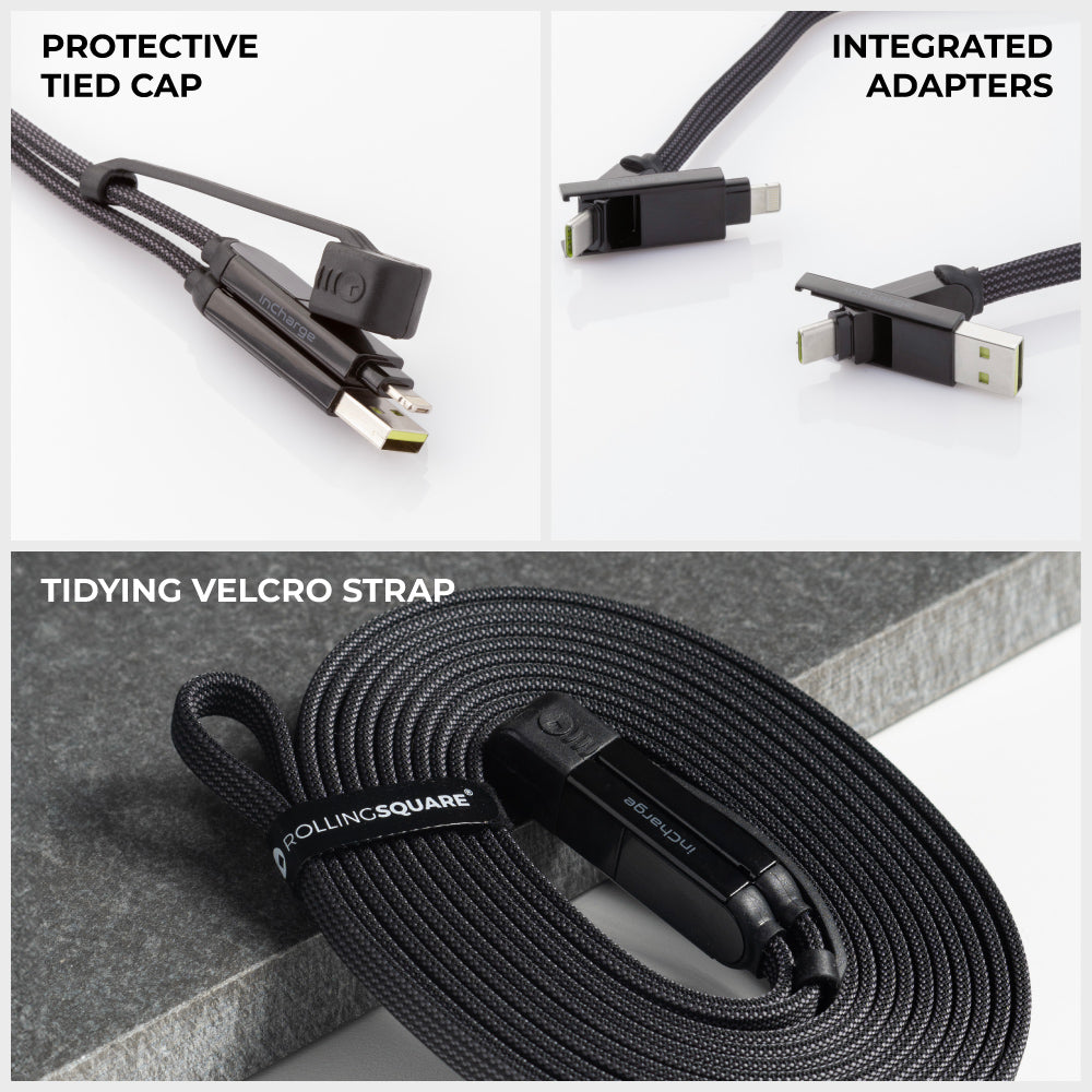 Rolling Square Multi-Connector USB Charging and Data Cable