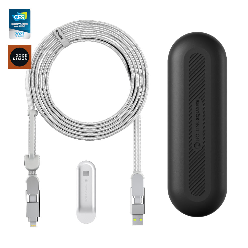 Rolling Square Multi-Connector USB Charging and Data Cable