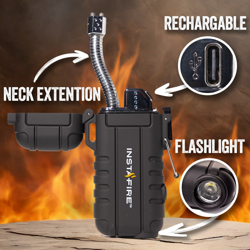 Instafire Rechargeable Plasma Lighter with Flashlight