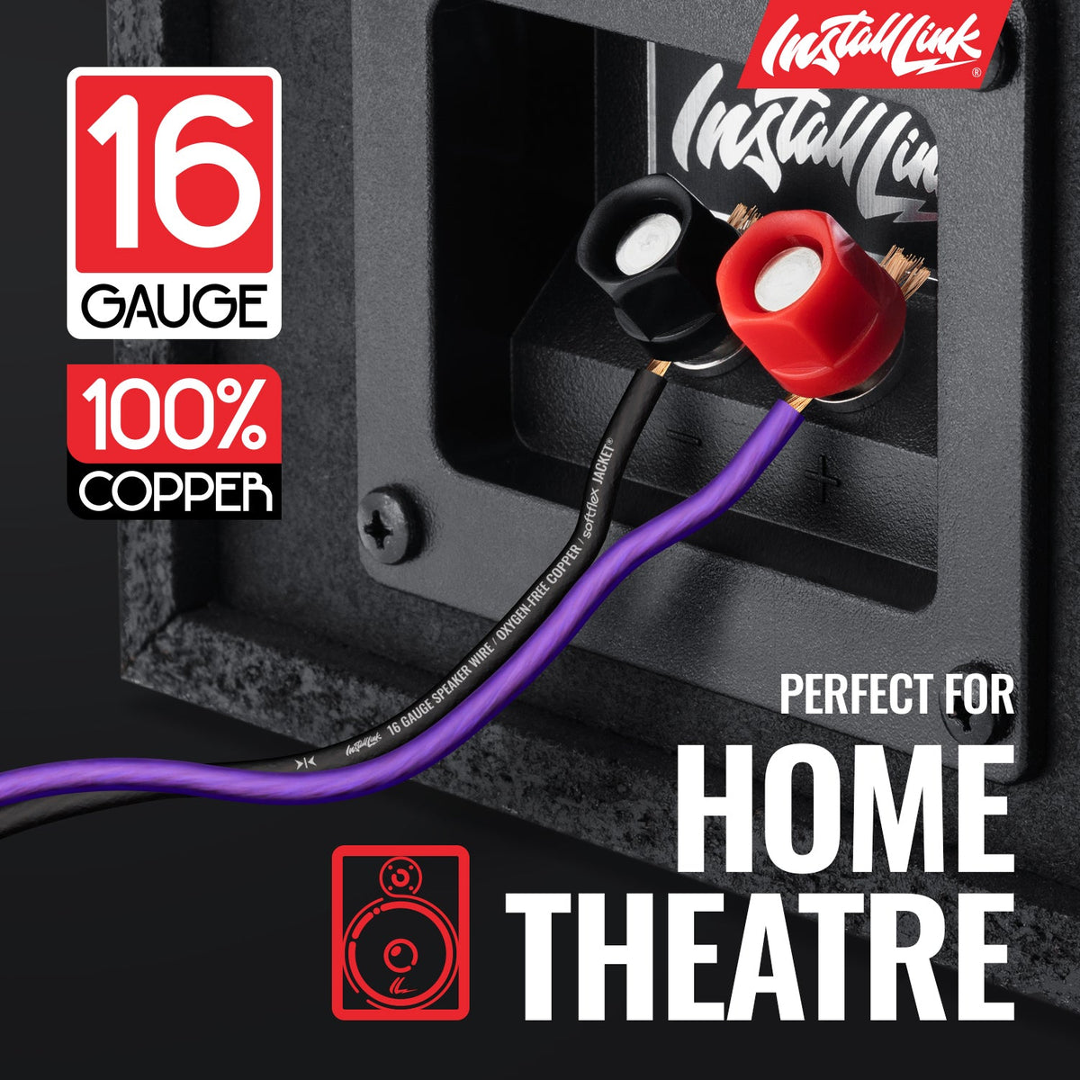 Install Link 16 AWG Speaker Wire