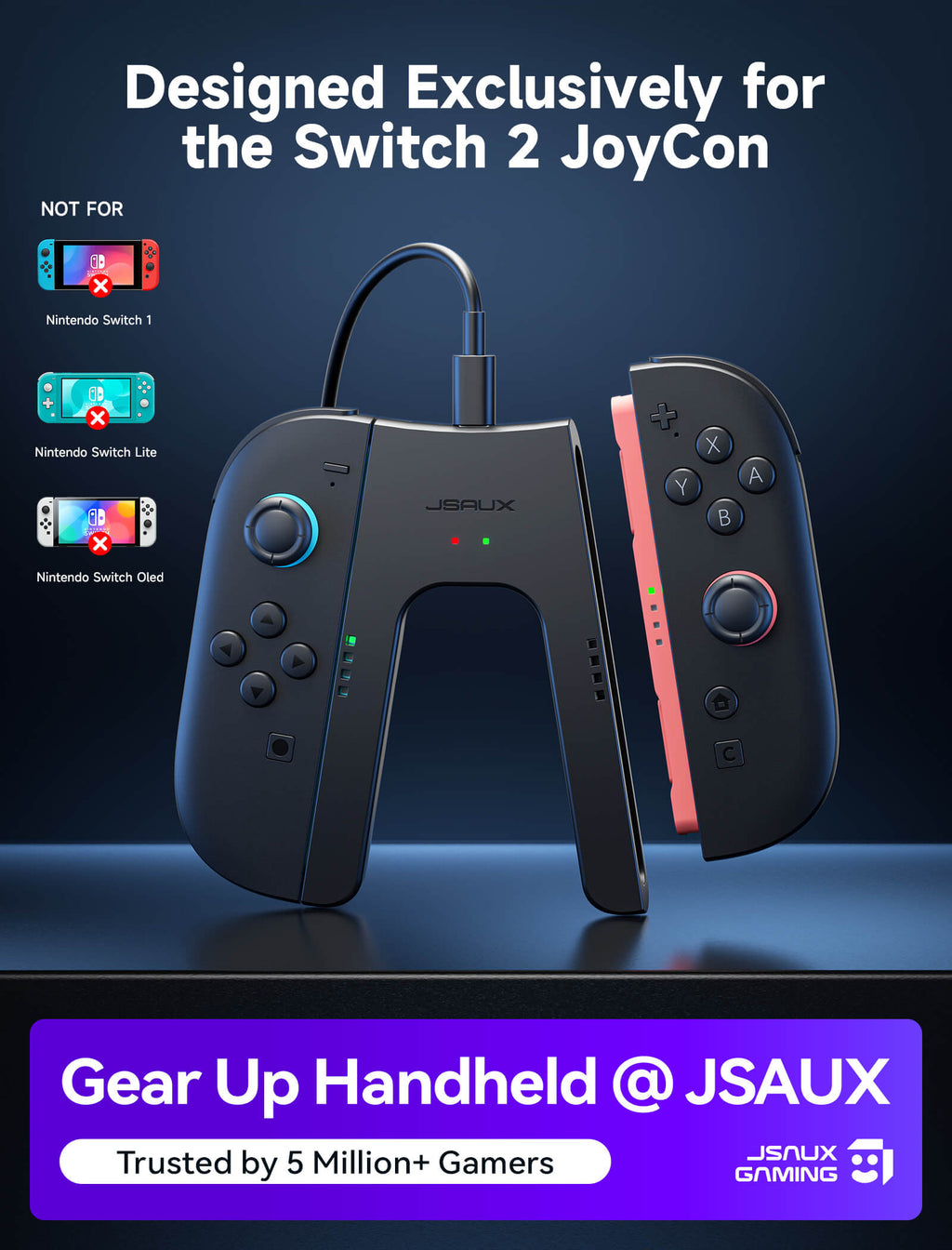 JSAUX GAMING Joy-Con Charging Grip for Switch 2