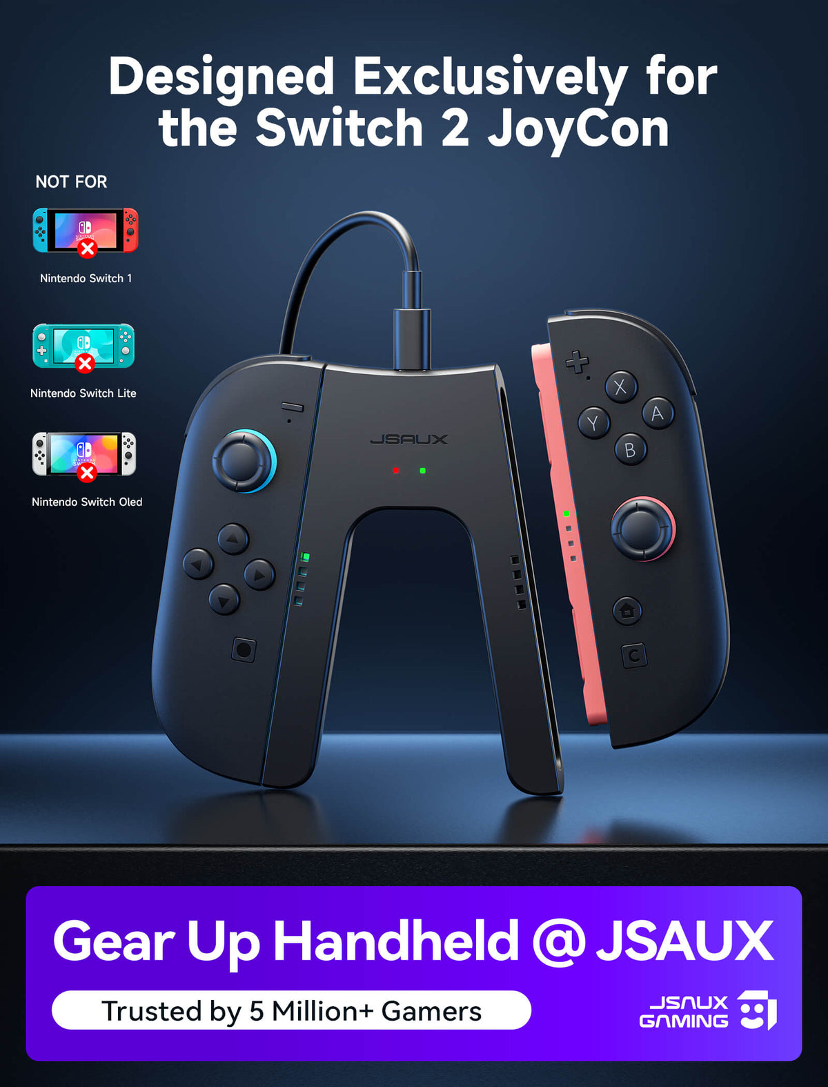 JSAUX GAMING Joy-Con Charging Grip for Switch 2