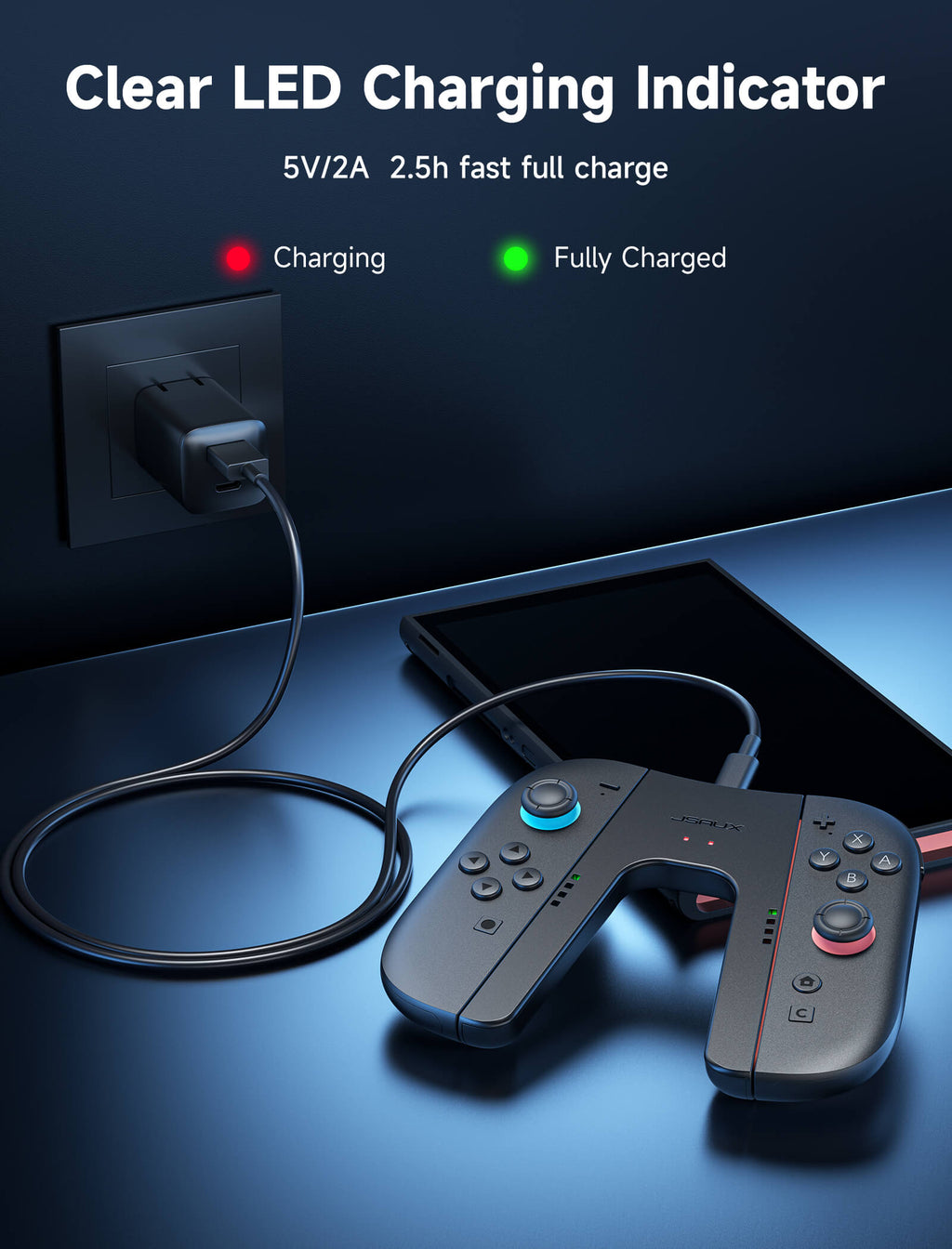 JSAUX GAMING Joy-Con Charging Grip for Switch 2