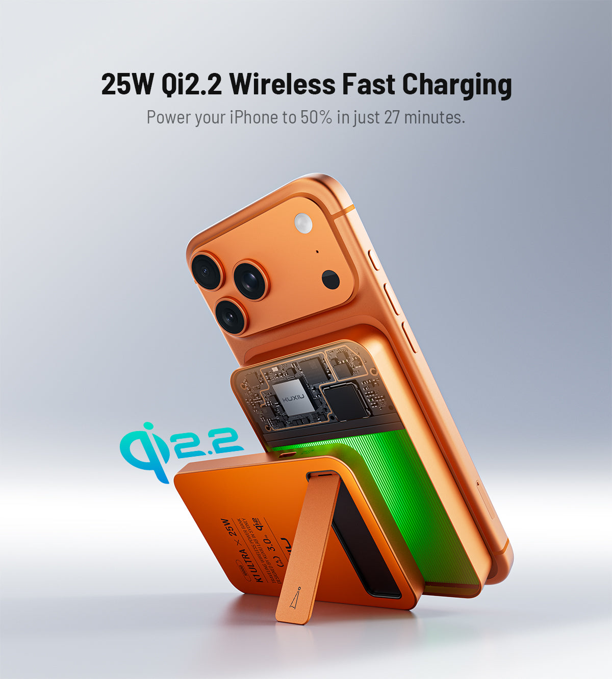 KUXIU 10,000mAh 3-in-1 Magnetic Wireless Power Bank
