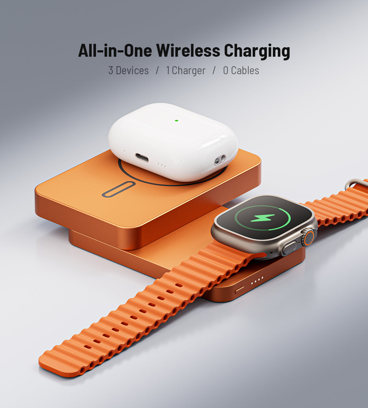 KUXIU 10,000mAh 3-in-1 Magnetic Wireless Power Bank