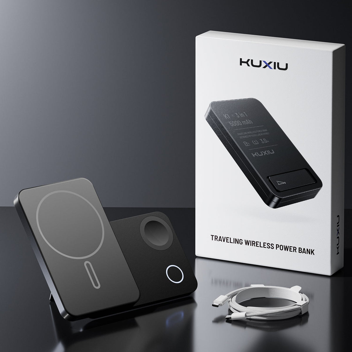 KUXIU 3-in-1 Qi2 Wireless Power Bank
