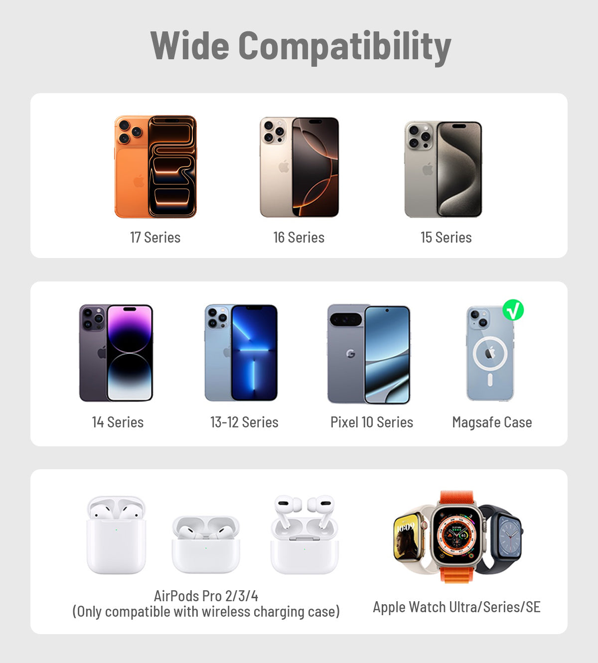KUXIU 3-in-1 Qi2 Wireless Power Bank