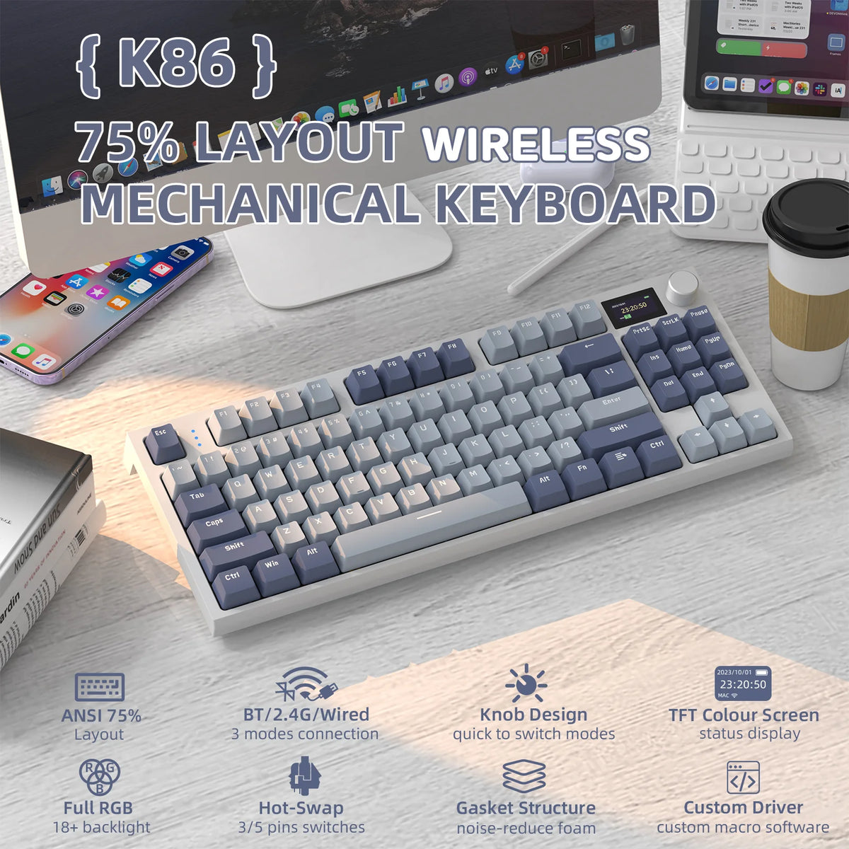 ATTACK SHARK Wireless Mechanical Keyboard