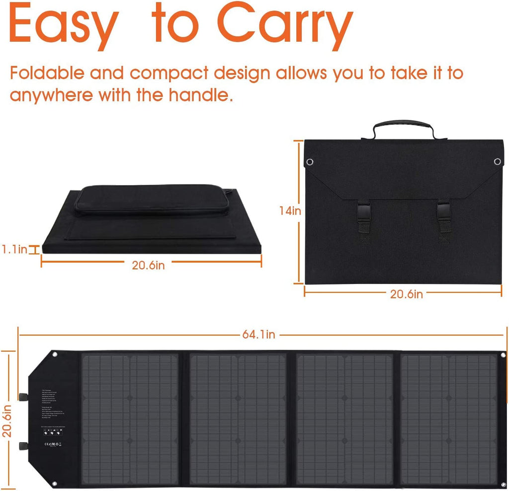KEUTEK 100W Foldable Monocrystalline Solar Panel
