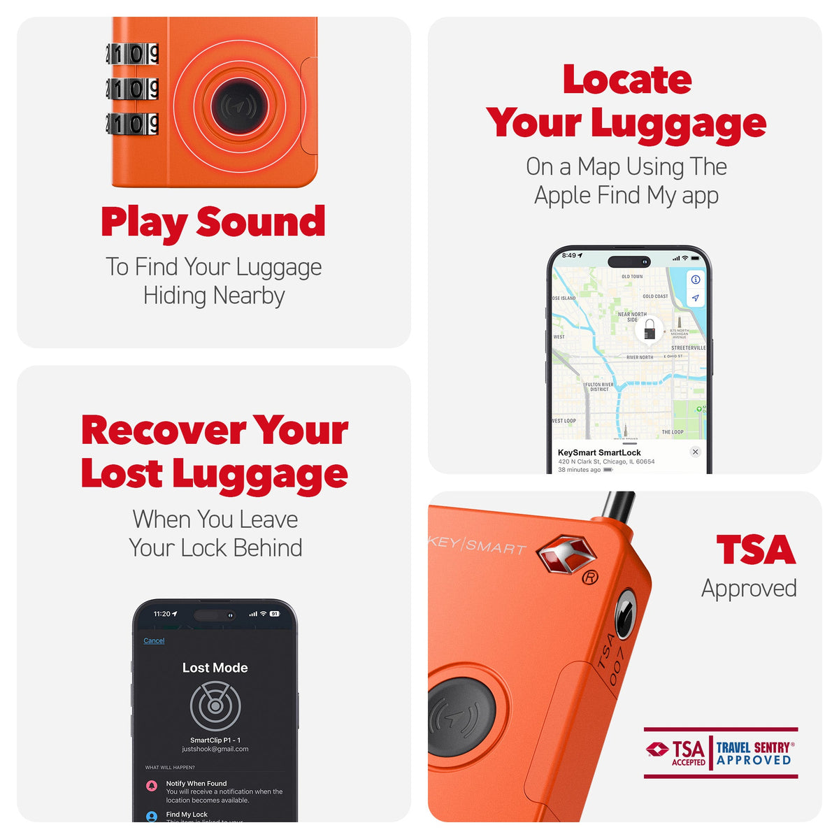 KeySmart - Premium Key Holders Tracking Luggage Lock