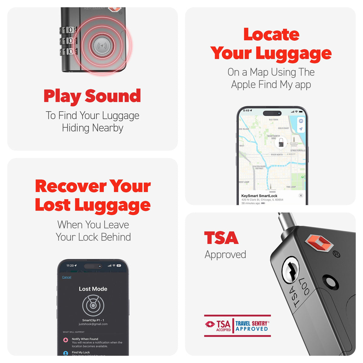 KeySmart - Premium Key Holders Tracking Luggage Lock