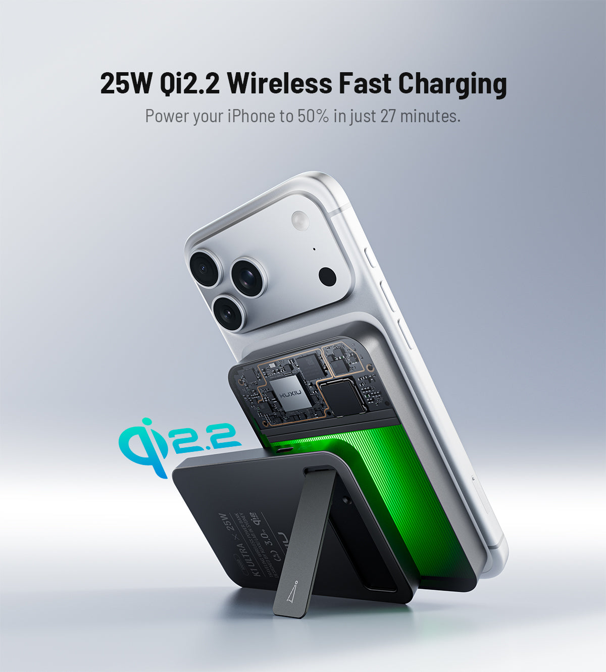 KUXIU 10,000mAh 3-in-1 Magnetic Wireless Power Bank